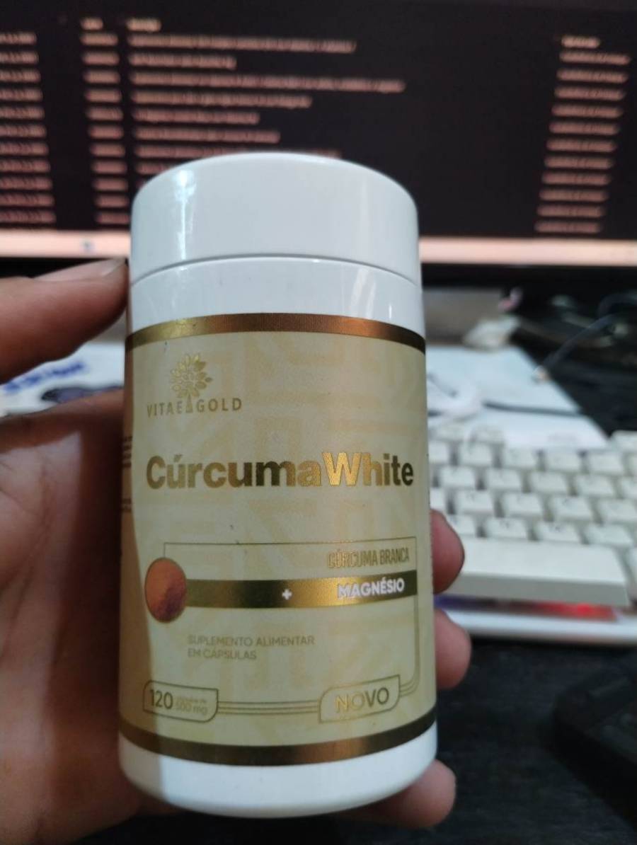 Suplemento alimentar em cápsulas Cúrcuma White com Magnésio