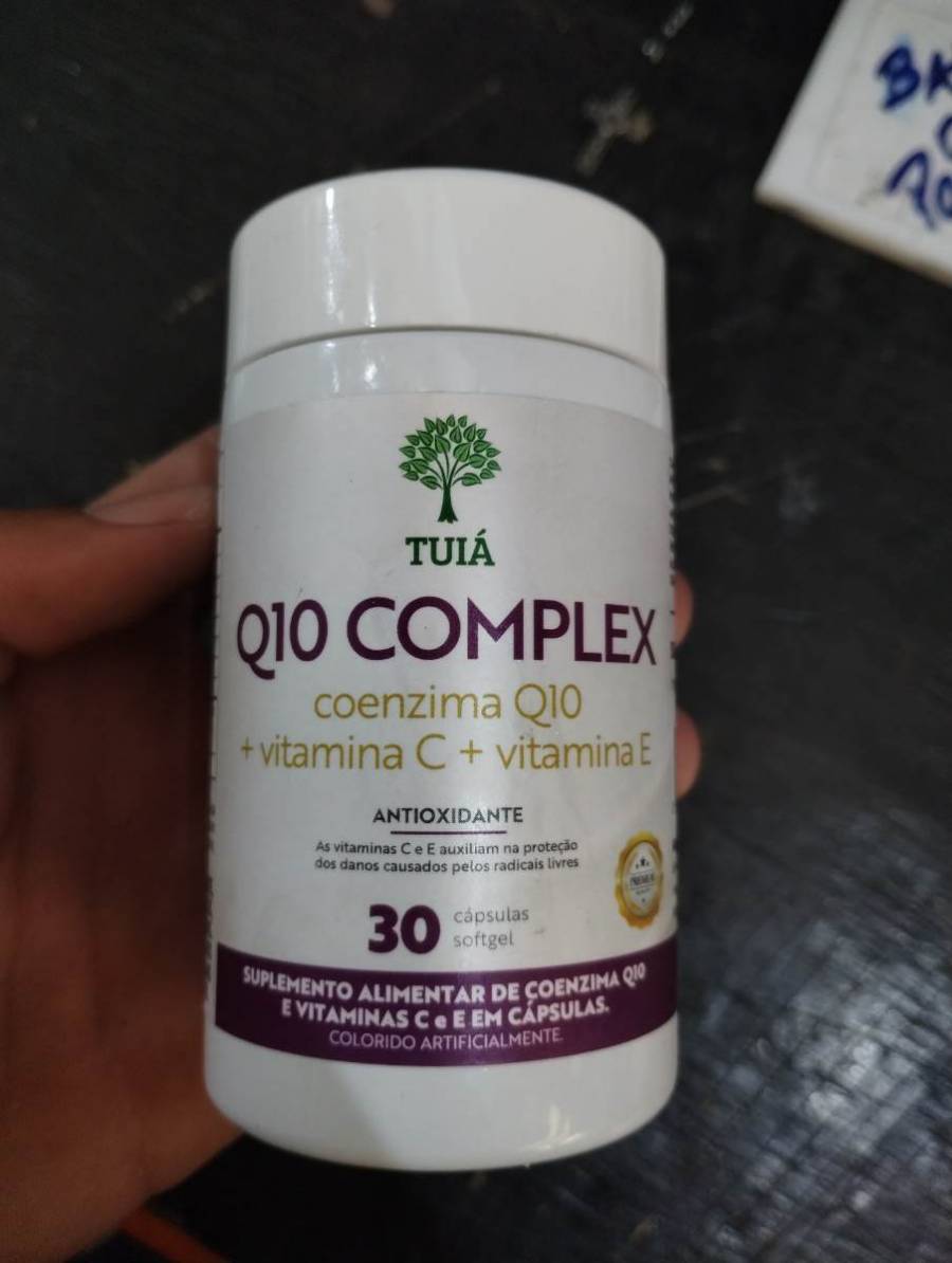 Suplemento alimentar Q10 Complex com coenzima Q10, vitamina C e vitamina E