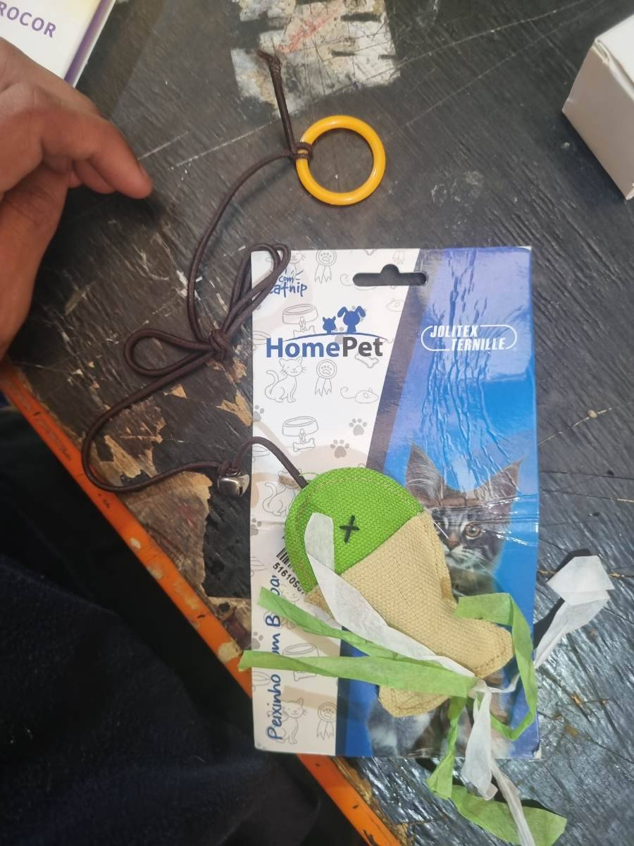 Brinquedo para gato em formato de peixe com catnip