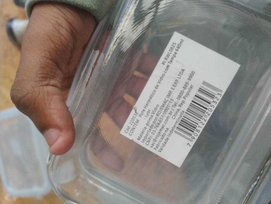 Pote hermético de vidro com tampa
