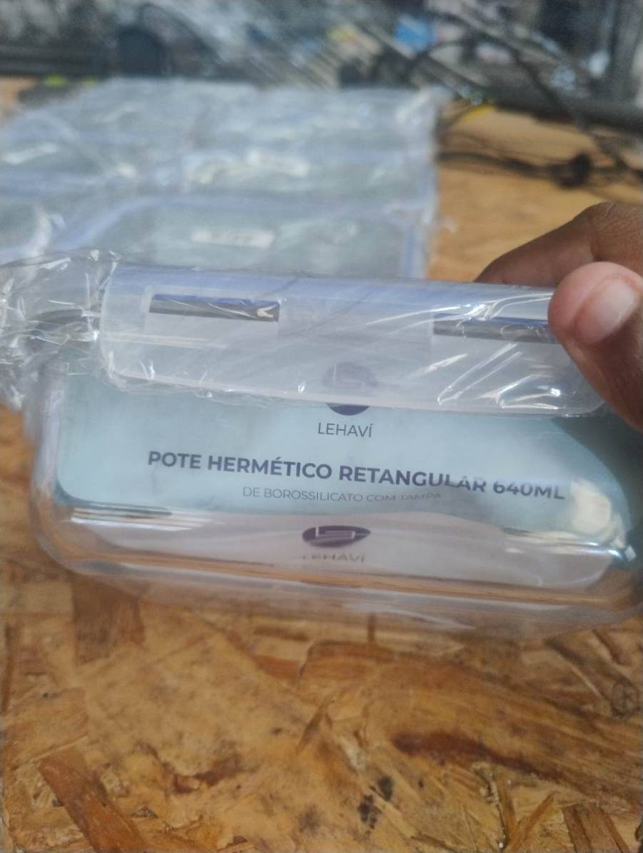 Pote hermético retangular 640ml