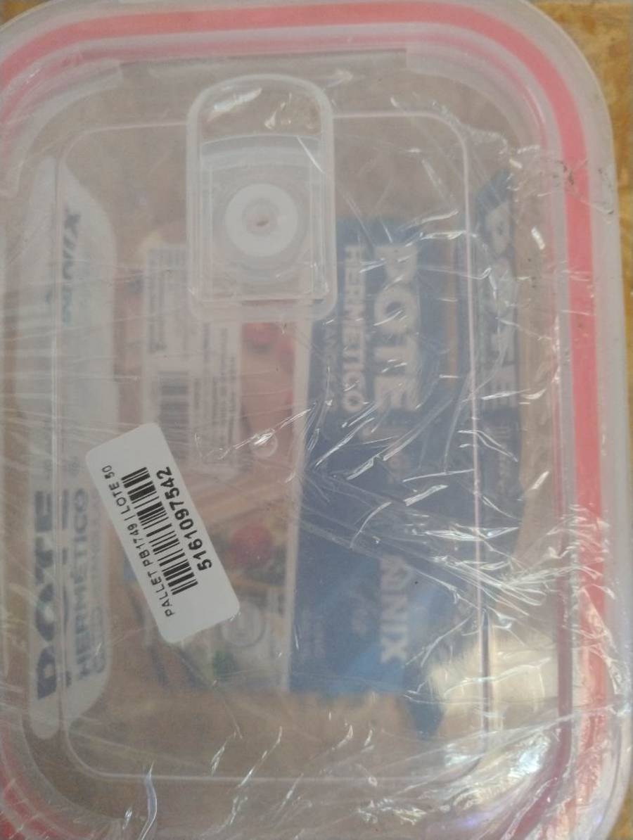 Pote hermético quadrado com válvula