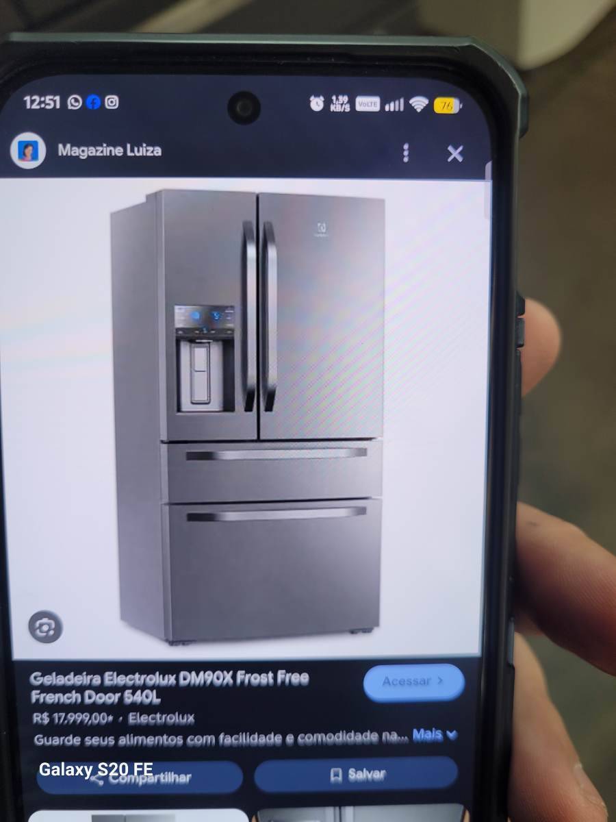 Geladeira Electrolux DM90X Frost Free French Door