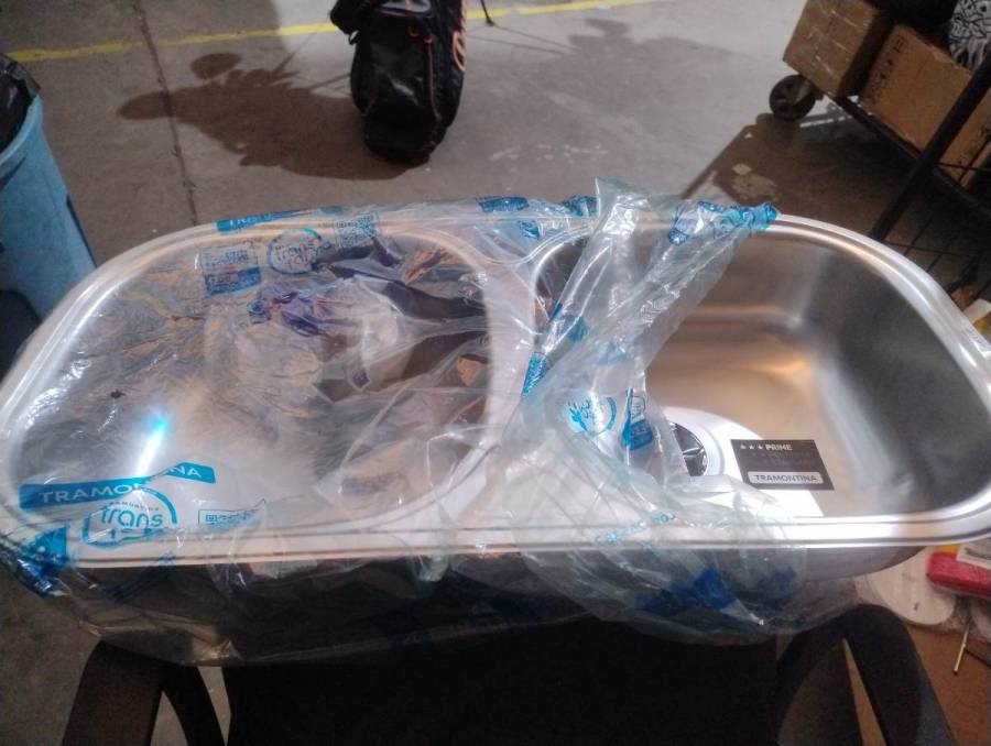 Cuba dupla para pia de cozinha em aço inox