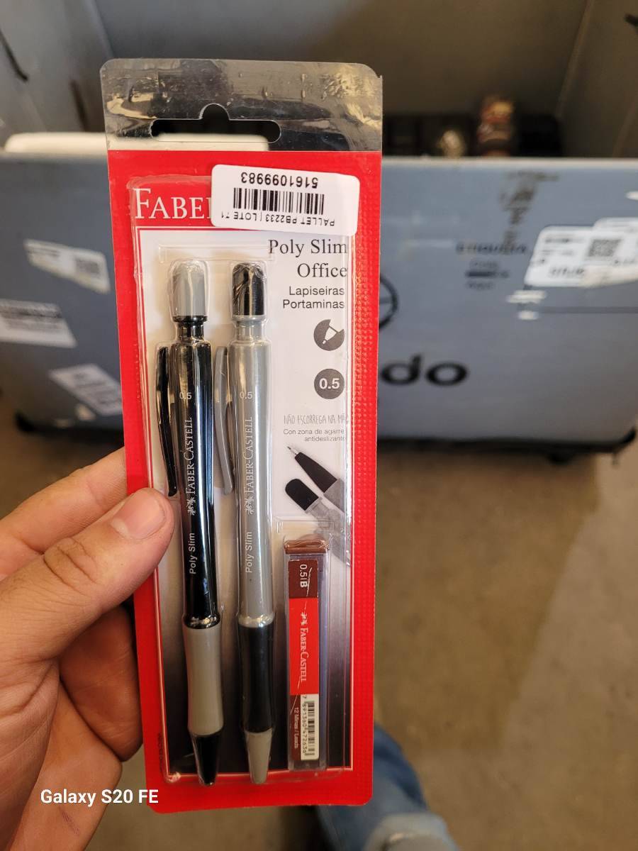 Kit 2 lapiseiras Poly Slim Office com grafite 0.5 mm