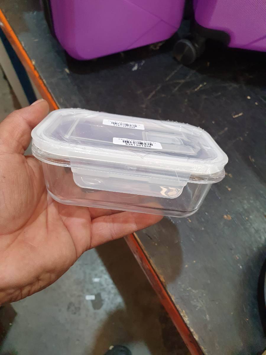 Pote de vidro com tampa plástica