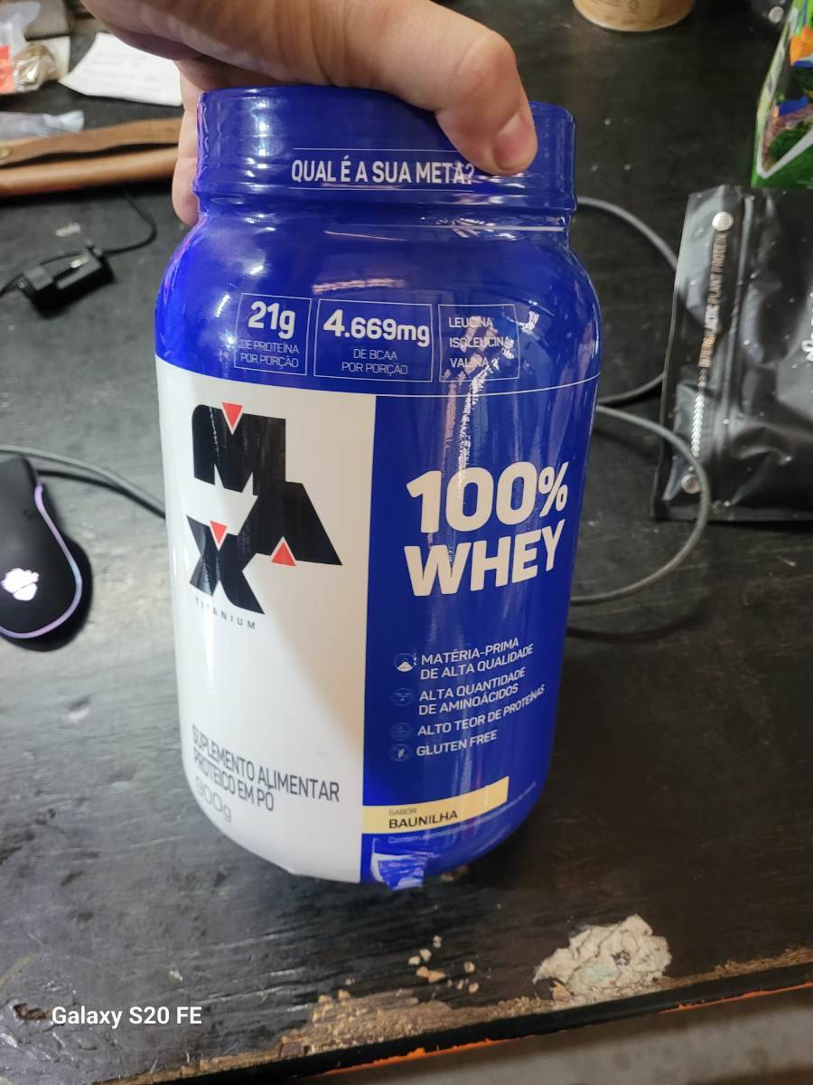Suplemento alimentar em pó 100% Whey sabor Baunilha
