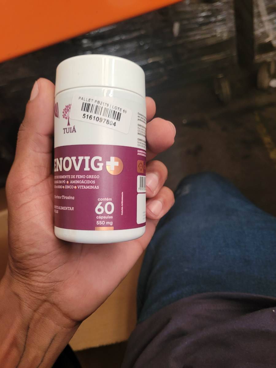 Suplemento alimentar ENOVIG+ com semente de feno grego, aminoácidos, zinco e vitaminas