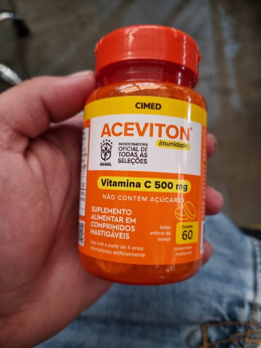 Suplemento alimentar em comprimidos mastigáveis Vitamina C 500 mg