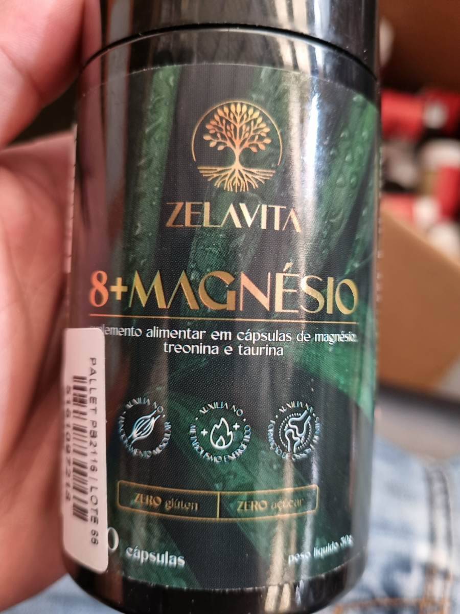 Suplemento alimentar em cápsulas de magnésio, treonina e taurina