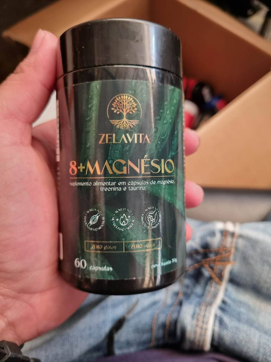Suplemento alimentar em cápsulas de magnésio, treonina e taurina
