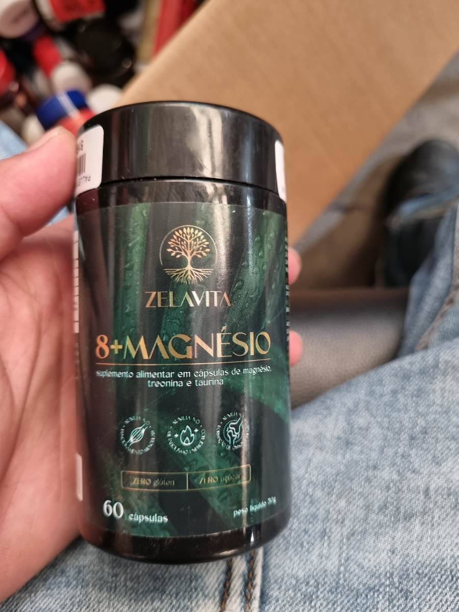 Suplemento alimentar em cápsulas de magnésio, treonina e taurina