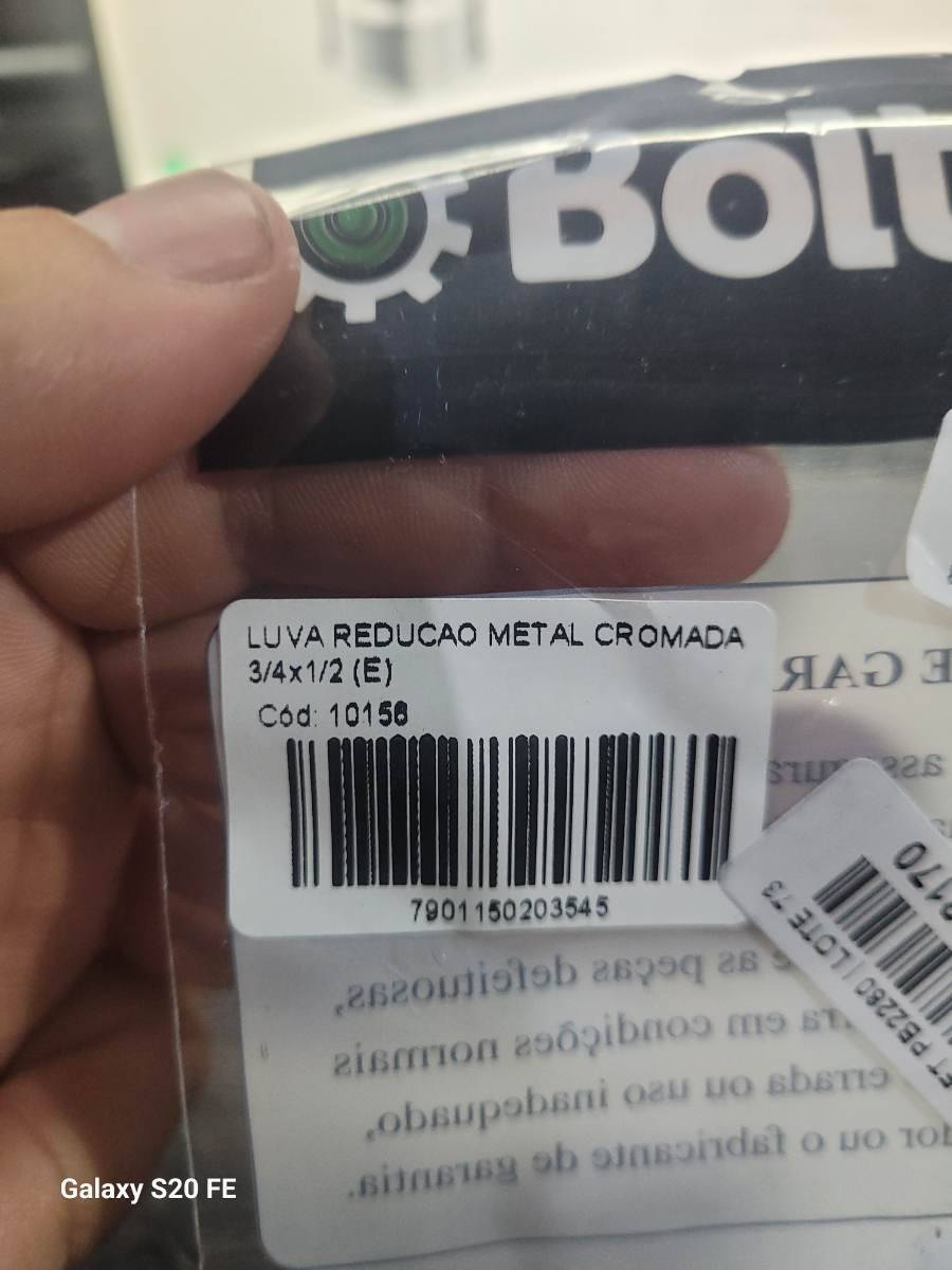 Luva Redução Metal Cromada 3/4x1/2 (E)