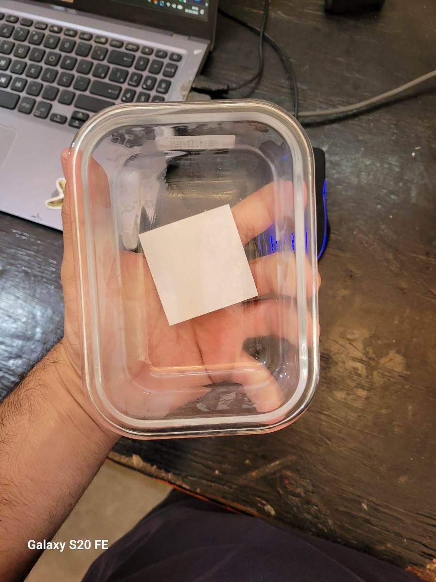 Pote de vidro retangular