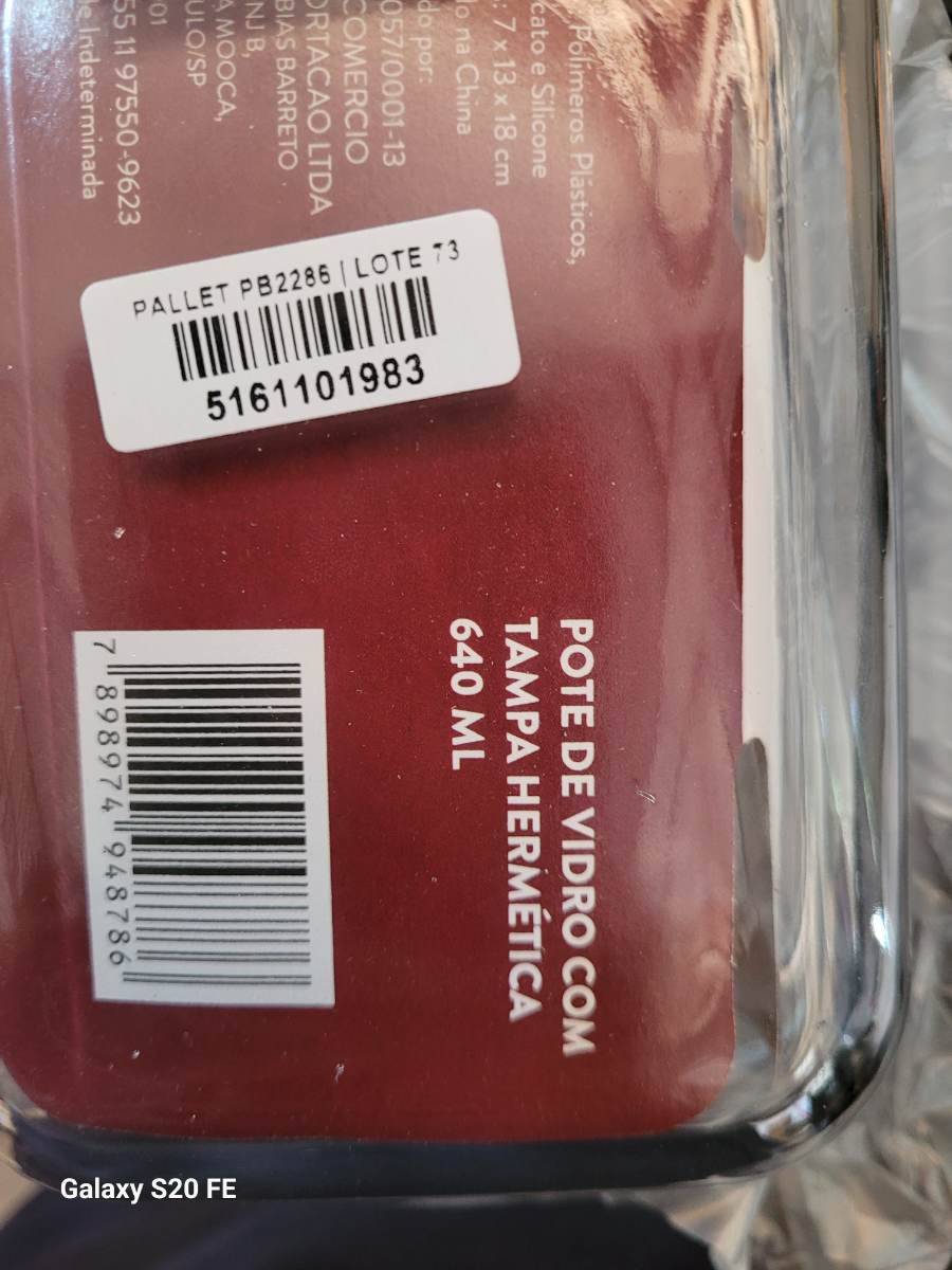 Pote de vidro com tampa hermética
