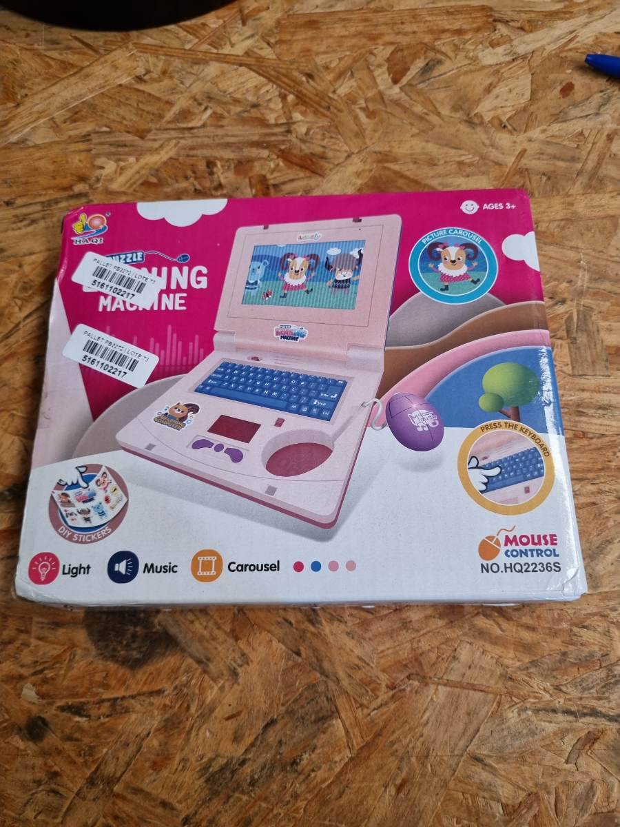 Brinquedo educativo tipo laptop infantil rosa