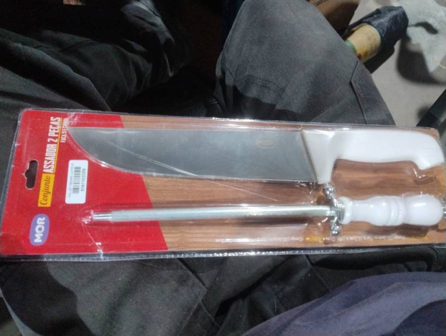 Conjunto Assador 2 Peças com Faca e Chaira
