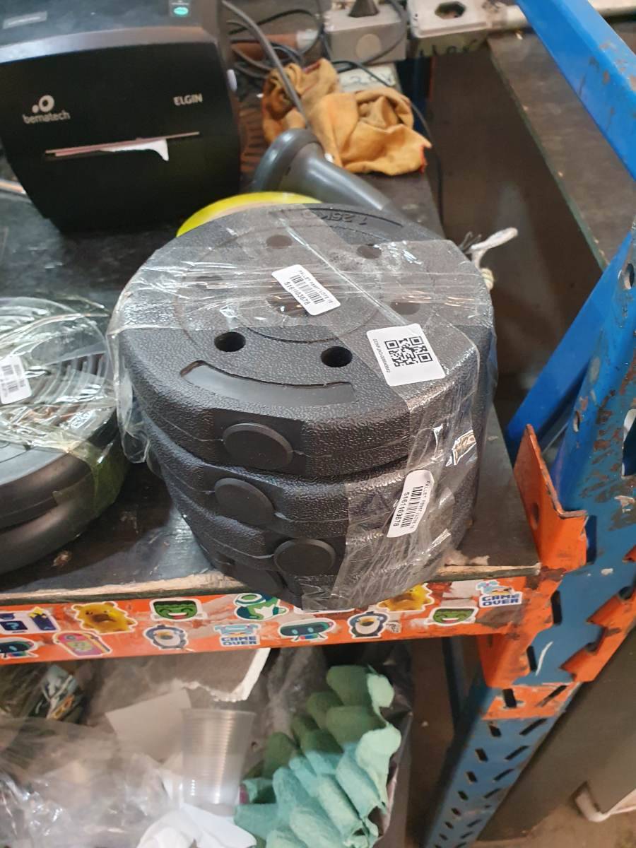Kit 4 anilhas de peso para musculação de plástico