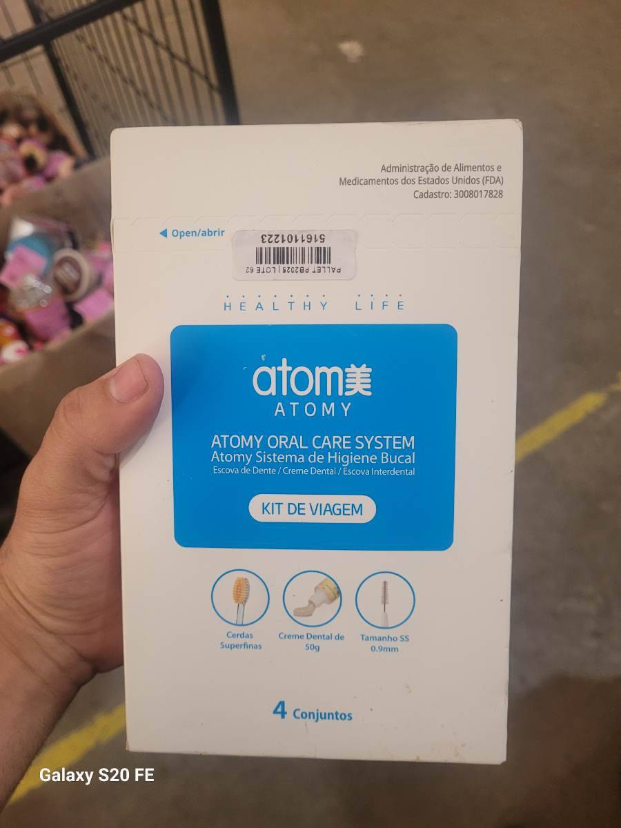 Kit de Viagem Atomy Oral Care System - Escova de Dente, Creme Dental 50g, Escova Interdental