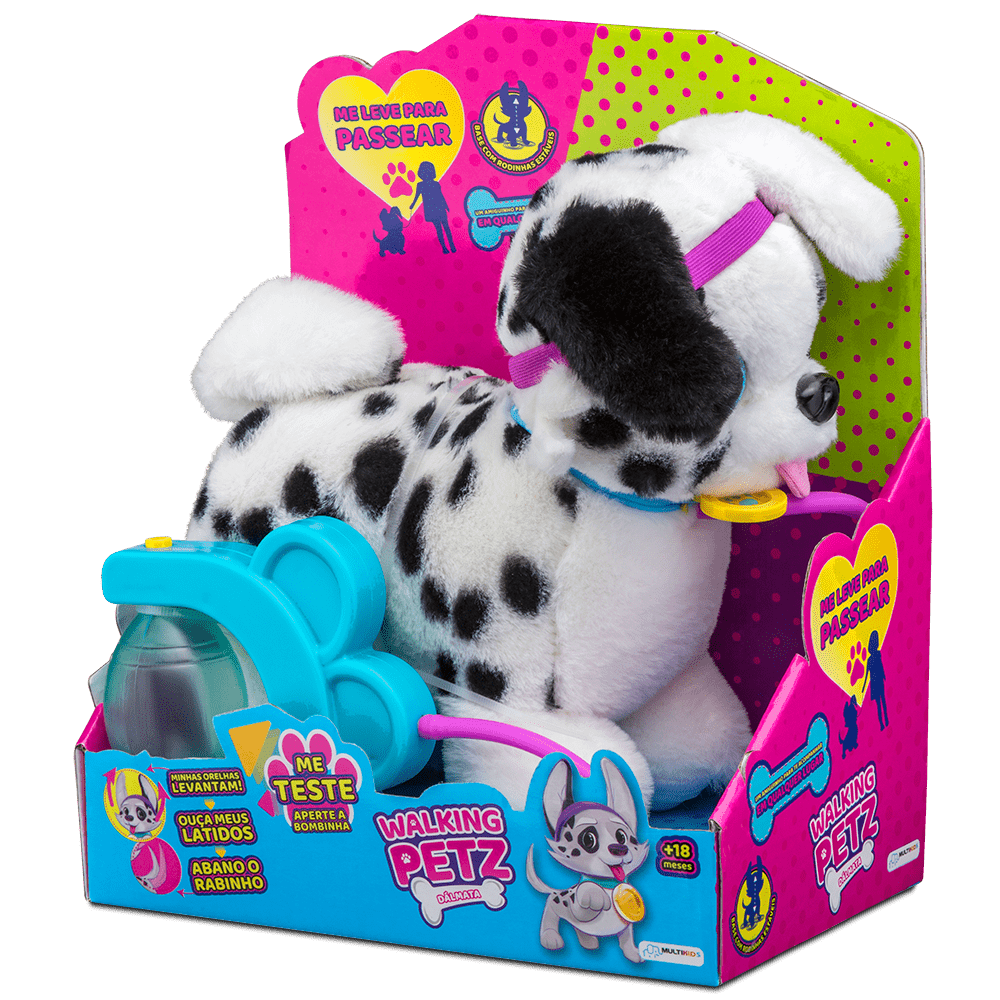 Pelúcia Interativa Walking Petz Dálmata  Multikids - BR1421