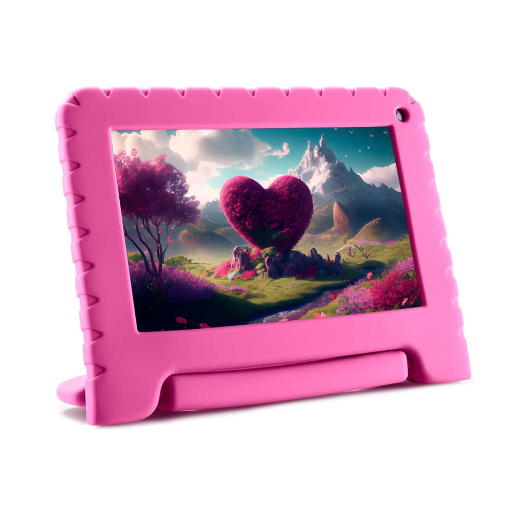 Tablet Infantil Kid Pad Rosa 4GB RAM + 64GB + Tela 7 pol + Wi-fi + Android 13 Quad Core Multi - NB411